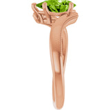 14K Gold Pear Natural Peridot Solitaire Ring – 9x6mm - Rose Gold - view 4