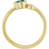 14K Gold Round Lab-Grown Alexandrite Accented Bezel-Set Ring - Yellow Gold - view 7