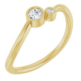 14K Gold Round Natural Diamond Accented Bezel-Set Ring - Yellow Gold - view 6
