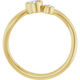 14K Gold Round Natural White Sapphire Accented Bezel-Set Ring - Yellow Gold - view 7