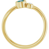 14K Gold Round Lab-Grown Alexandrite Accented Bezel-Set Ring - Yellow Gold - view 7