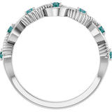 14K Gold Round Natural Alexandrite Accented Stackable Ring – 2mm Stones - White Gold - view 7
