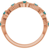 14K Gold Round Lab-Grown Alexandrite Accented Stackable Ring - Rose Gold - view 7