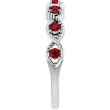 14K Gold Round Natural Ruby Accented Stackable Ring – 2mm Stones - White Gold - view 9