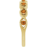 14K Gold Round Natural Citrine Accented Stackable Ring – 2mm Stones - Yellow Gold - view 9