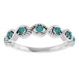 14K Gold Round Natural Alexandrite Accented Stackable Ring – 2mm Stones - White Gold - view 8