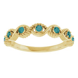 14K Gold Round Natural Alexandrite Accented Stackable Ring – 2mm Stones - Yellow Gold - view 8