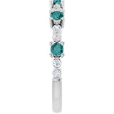 14K Gold Round Lab-Grown Alexandrite Accented Stackable Ring – 2.5mm Stones - White Gold - view 9