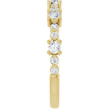 14K Gold Round Natural White Sapphire Accented Stackable Ring – 2.5mm Stones - Yellow Gold - view 9