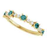 14K Gold Round Lab-Grown Alexandrite Accented Stackable Ring – 2.5mm Stones - Yellow Gold - view 10