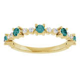 14K Gold Round Lab-Grown Alexandrite Accented Stackable Ring – 2.5mm Stones - Yellow Gold - view 8