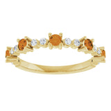14K Gold Round Natural Citrine Accented Stackable Ring – 2.5mm Stones - Yellow Gold - view 8