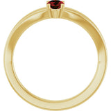 14K Gold Oval Natural Mozambique Garnet Youth Birthstone Ring - Yellow Gold - view 7