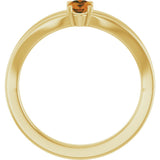14K Gold Oval Natural Citrine Youth Birthstone Ring - Yellow Gold - view 7