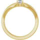 14K Gold Oval Natural White Sapphire Youth Birthstone Ring - Yellow Gold - view 7