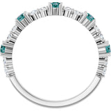 14K Gold Round Lab-Grown Alexandrite Accented Stackable Ring – 2.5mm Stones - White Gold - view 7