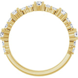 14K Gold Round Natural White Sapphire Accented Stackable Ring – 2.5mm Stones - Yellow Gold - view 7