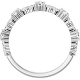 Platinum Round Natural Diamond Accented Stackable Ring – 2.5mm Stones - view 7