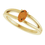 14K Gold Oval Natural Citrine Youth Birthstone Ring - Yellow Gold - view 10