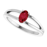 Platinum Oval Natural Ruby Youth Birthstone Ring - view 10