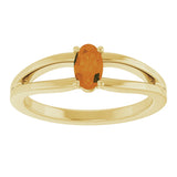 14K Gold Oval Natural Citrine Youth Birthstone Ring - Yellow Gold - view 8
