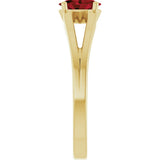 14K Gold Oval Natural Mozambique Garnet Youth Birthstone Ring - Yellow Gold - view 9