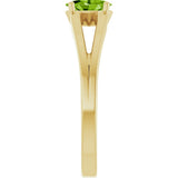 14K Gold Oval Natural Peridot Youth Birthstone Ring - Yellow Gold - view 9