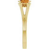14K Gold Oval Natural Citrine Youth Birthstone Ring - Yellow Gold - view 9