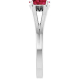 Platinum Oval Natural Ruby Youth Birthstone Ring - view 9