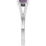 Platinum Oval Lab-Grown Alexandrite Youth Birthstone Ring - view 9