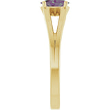 14K Gold Oval Lab-Grown Alexandrite Youth Birthstone Ring - Yellow Gold - view 9