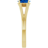 14K Gold Oval Lab-Grown Blue Sapphire Youth Birthstone Ring - Yellow Gold - view 9