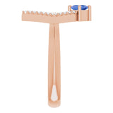 14K Gold Square Natural Tanzanite Accented Geometric Ring - Rose Gold - view 9