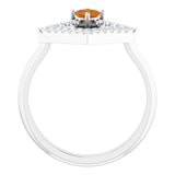 Platinum Square Natural Citrine Accented Geometric Ring - view 7