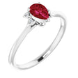 Platinum Pear Natural Ruby & Natural Diamond Accented Ring