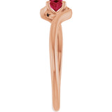 14K Gold Oval Lab-Grown Ruby Solitaire Bypass Ring - Rose Gold - view 4