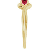 14K Gold Oval Lab-Grown Ruby Solitaire Bypass Ring - Yellow Gold - view 4