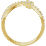 14K Gold Round Natural White Sapphire Criss-Cross Bezel-Set Ring – 3mm Stones - Yellow Gold - view 7