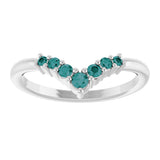 Platinum Round Natural Alexandrite Graduated V Ring - view 8
