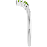 Platinum Round Natural Peridot Graduated V Ring - view 9