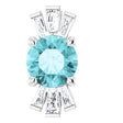 14K Gold Round Natural Blue Zircon & Natural Diamond Accented Necklace or Pendant – 1/6 CTW - White Gold