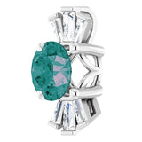 Platinum Round Lab-Grown Alexandrite & Natural Diamond Accented Necklace or Pendant – 1/6 CTW - view 2