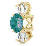 14K Gold Round Lab-Grown Alexandrite & Natural Diamond Accented Necklace or Pendant – 1/6 CTW - Yellow Gold - view 2