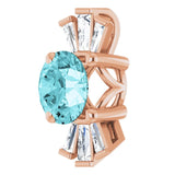 14K Gold Round Natural Blue Zircon & Natural Diamond Accented Necklace or Pendant – 1/6 CTW - Rose Gold - view 2