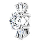 14K Gold Round Natural White Sapphire & Natural Diamond Accented Necklace or Pendant – 1/6 CTW - White Gold - view 2