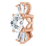 14K Gold Round Natural White Sapphire & Natural Diamond Accented Necklace or Pendant – 1/6 CTW - Rose Gold - view 2