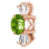 14K Gold Round Natural Peridot & Natural Diamond Accented Necklace or Pendant – 1/6 CTW - Rose Gold - view 2