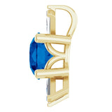 14K Gold Round Natural Blue Sapphire & Natural Diamond Accented Necklace or Pendant – 1/6 CTW - Yellow Gold - view 3