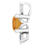 Platinum Round Natural Citrine & Natural Diamond Accented Necklace or Pendant – 1/6 CTW - view 3