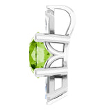 14K Gold Round Natural Peridot & Natural Diamond Accented Necklace or Pendant – 1/6 CTW - White Gold - view 3